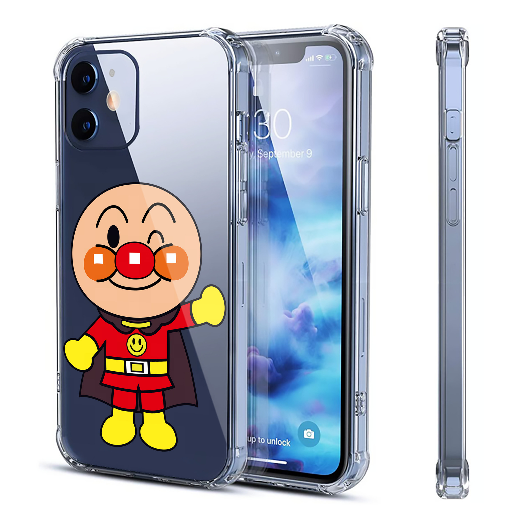 （画像用） アンパンマン Anpanman 【iPhone 12シリーズ対応】透明スマホケース（クリアソフトケース）